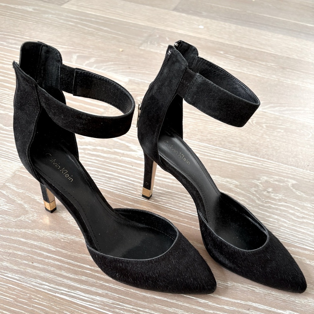 Black Ankle Strap Heels Calvin Klein